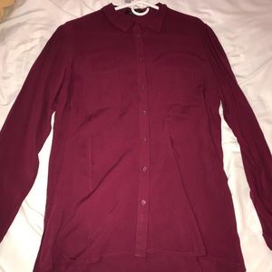 Long sleeve maroon button up